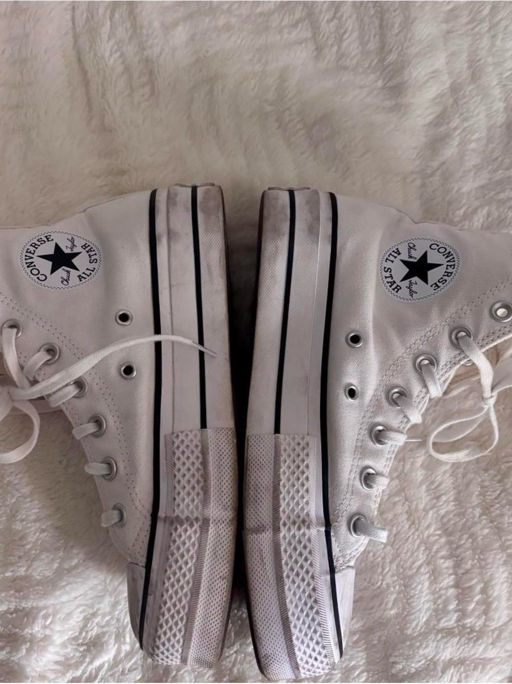 Converse White High-Top Platform Sneakers